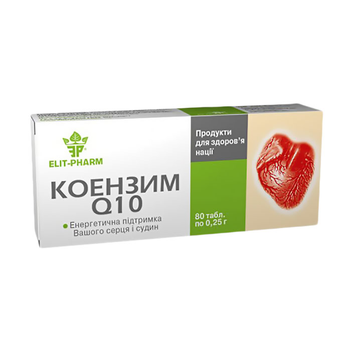 Коензим Q-10 Elit-Pharm Coenzyme Q-10, 80 таблеток